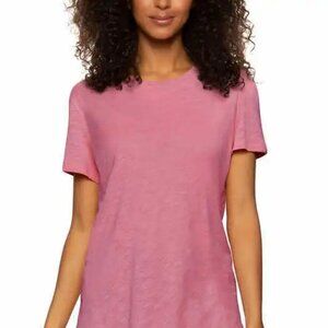 Felina Ladies' Slub Crew Tee Soft Jersey T-Shirt Crewneck Heather Rose MEDIUM